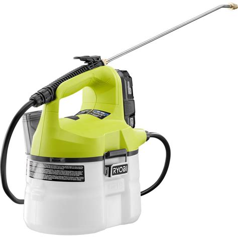 The RYOBI 18V ONE Cordless 1 Gallon Electrostatic Sprayer allows you to spray water soluble disinfectants and other cleaning solutions with the convenience and freedom of battery power. . Ryobi 18v sprayer